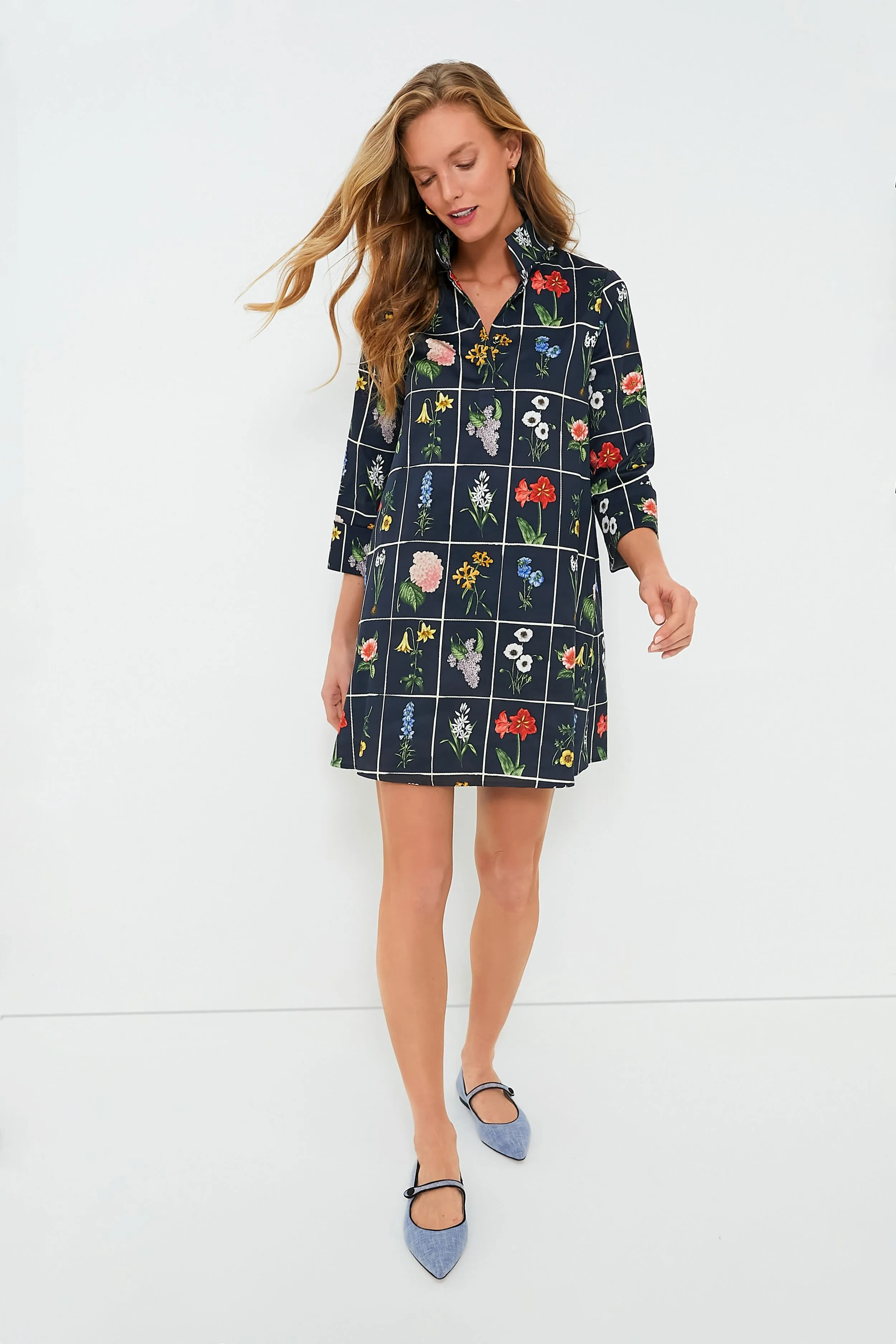 Navy Fresh Buds Megan Dress