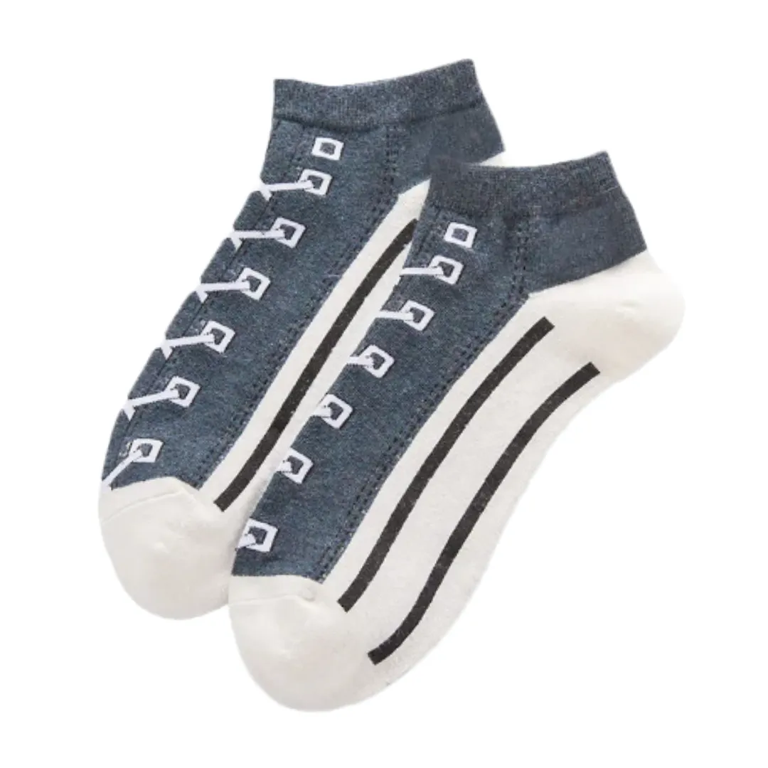 Old School Sneaker Ankle Socks (Adult Medium - Women's Shoe Sizes 5-10)