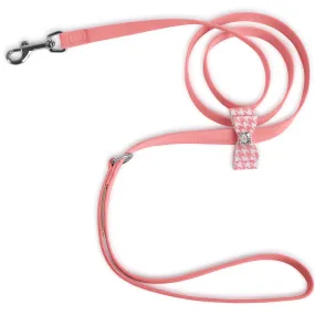 PeachesNCream Houndstooth Big Bow Leash