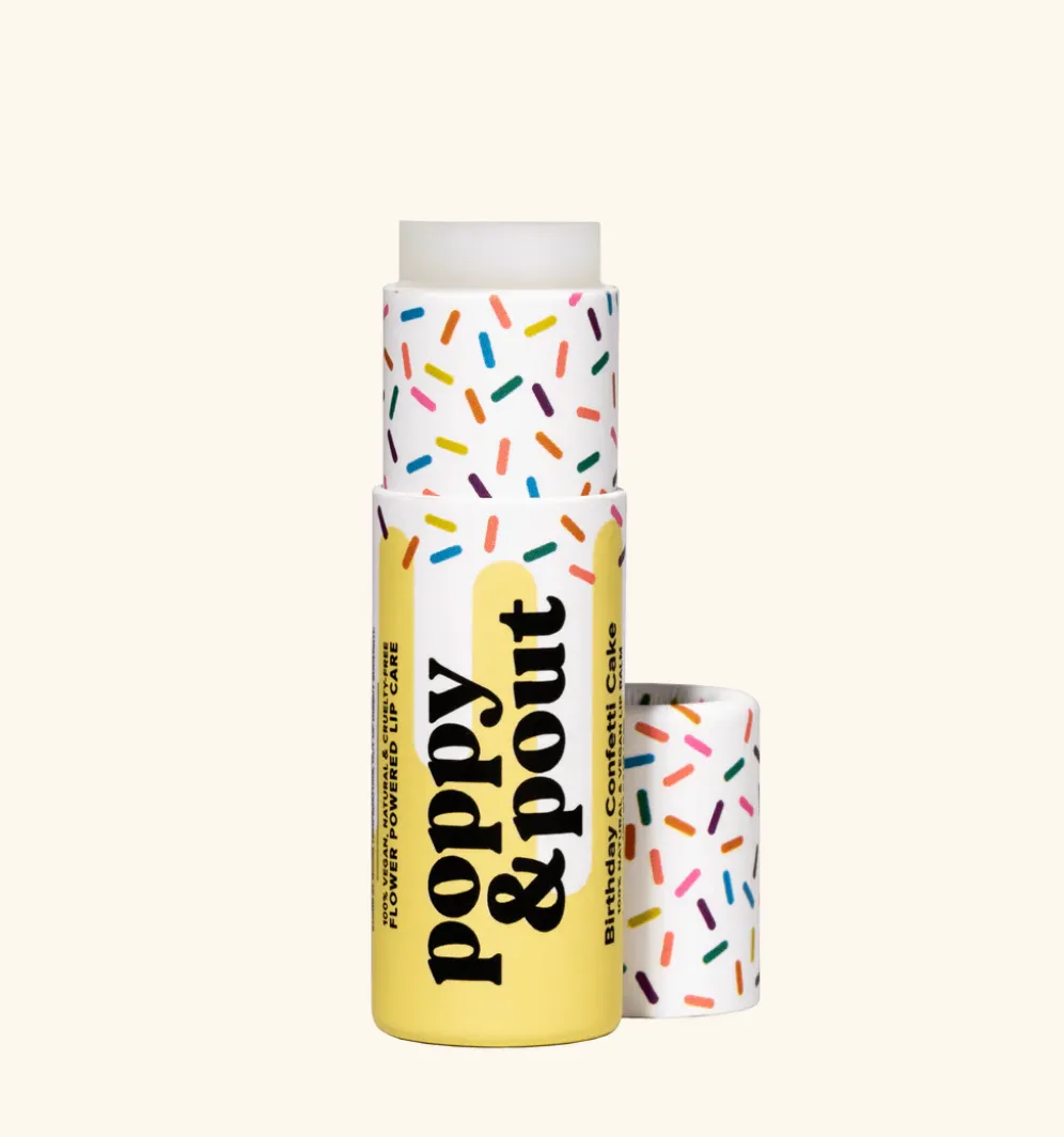 Poppy & Pout Birthday Cake Scented Oil Lip Balms