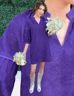 Purple Corduroy Dress