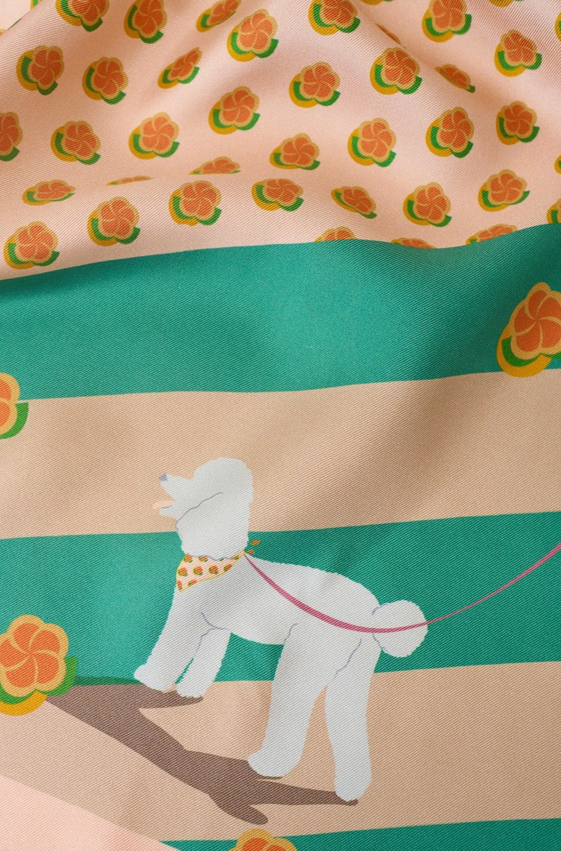 "Pandita the Dog" Silk Bandana - Orange