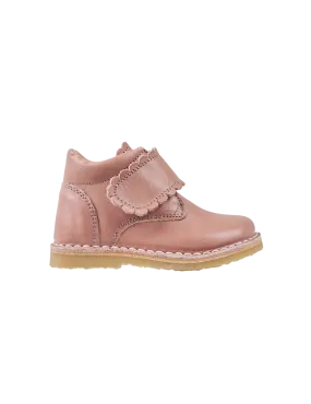 Scallop Velcro Boot - Old rose