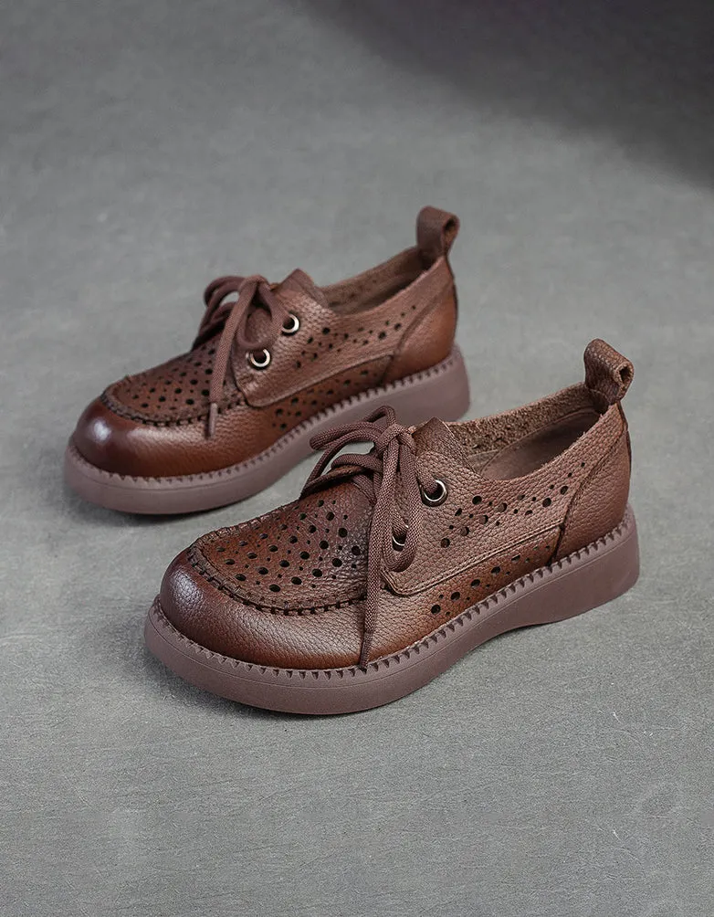 Soft Leather Comfortable Wide Toe Box Handmade Retro Shoes