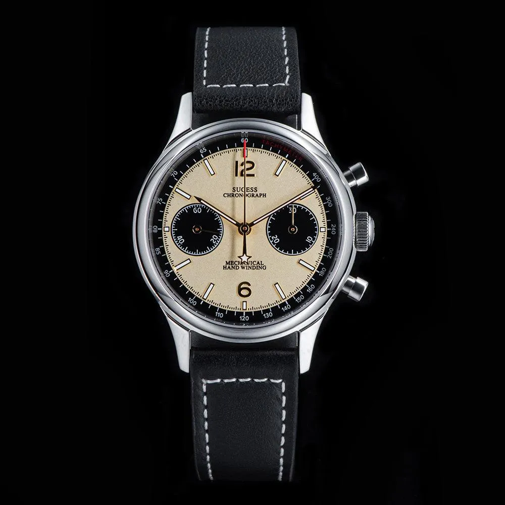 Sugess ST19 Champagne Panda Fashionable chronograph mechanical men's watch