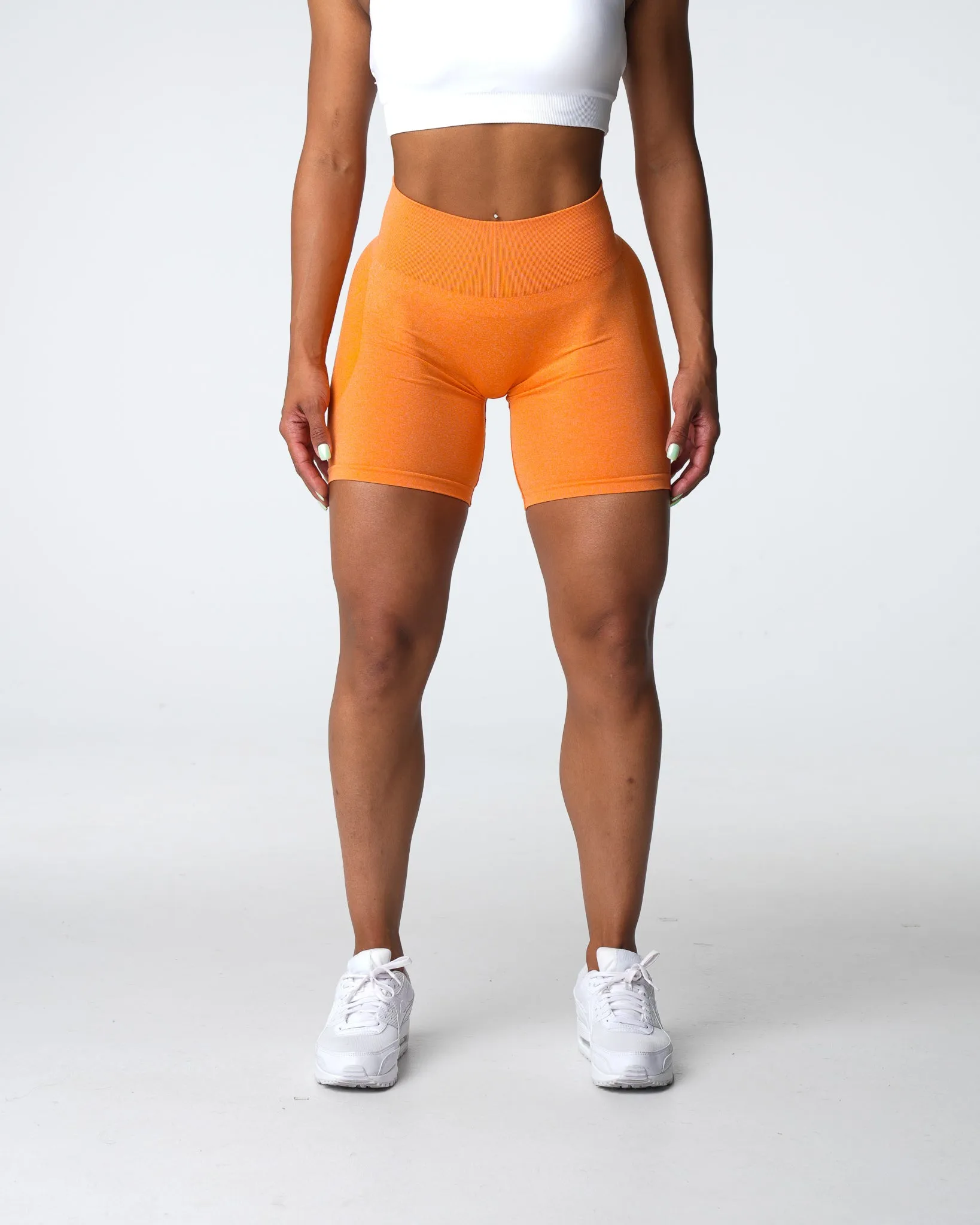 Sunset Orange Contour Seamless Shorts