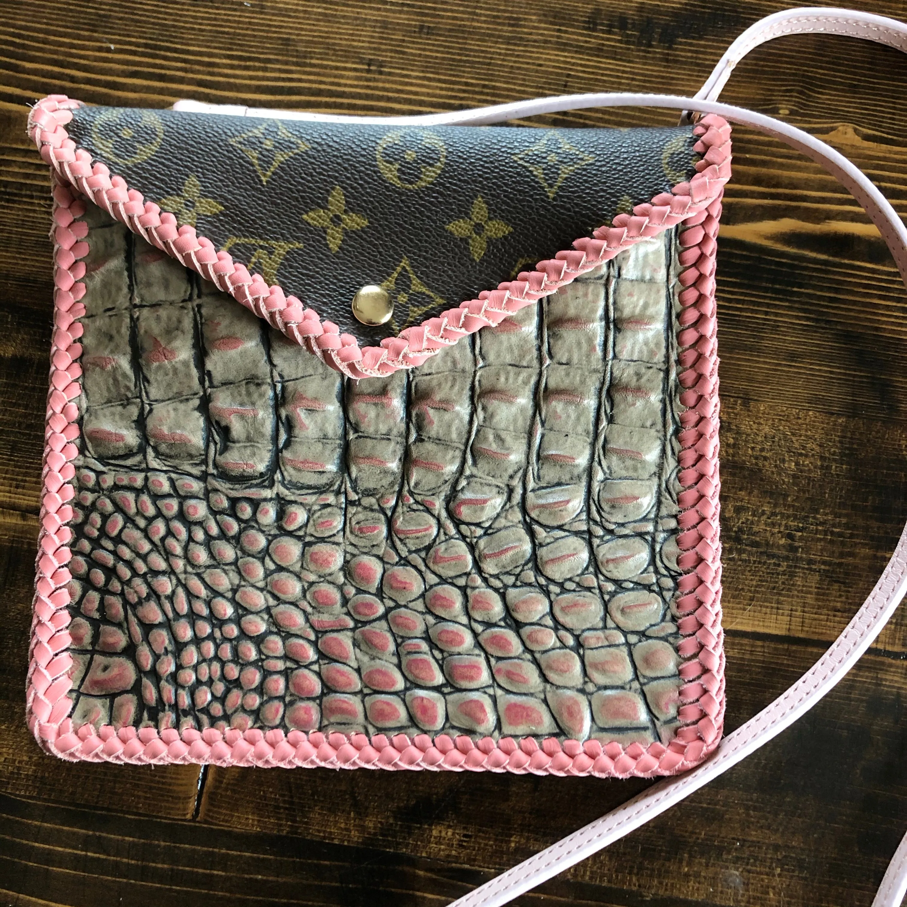 The Falcon - Blush Pink Monogram Vintage Crossbody