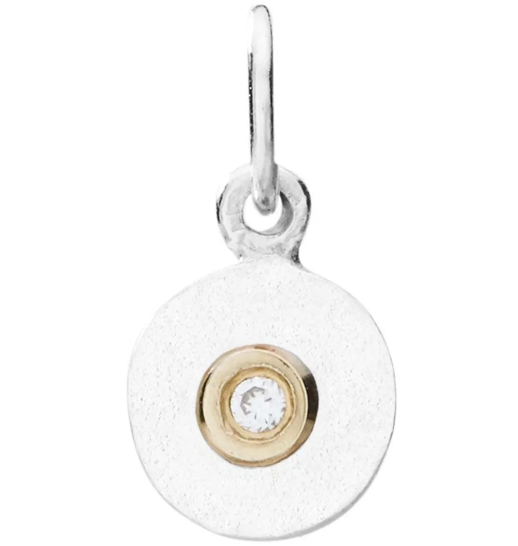 Tiny Disk Charm With Diamond