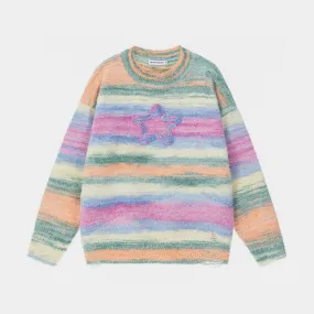 Vivid Hues | Gradient Knit Sweater with Star Detail