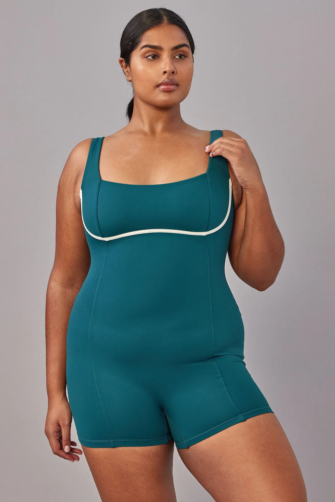 Zion Romper - Evergreen/Ivory